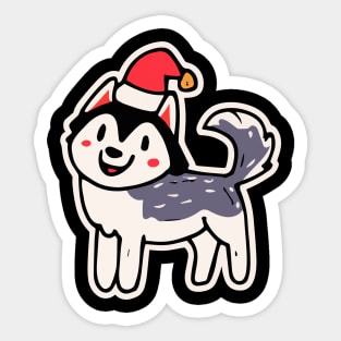 Christmas Husky Dog Lover Malamute Sticker